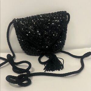 Vintage Contempo Casuals Black Sequin Mini Purse